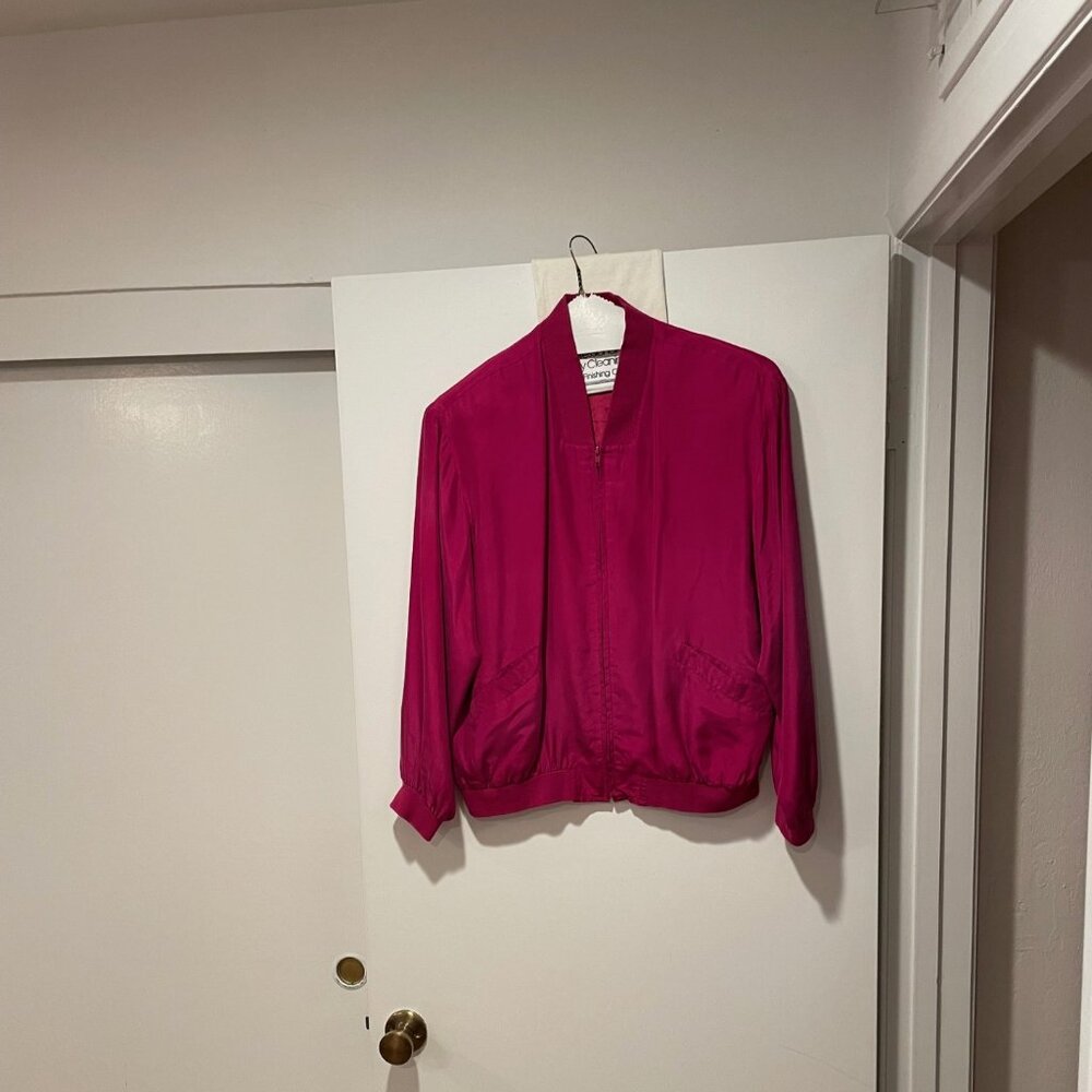 Women's 100% Silk Fuchsia Jacket